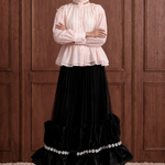 Étoile de Soir Embellished Tulle Maxi Skirt in Black — front view