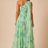 Seraphina One-Shoulder Floral Chiffon Gown