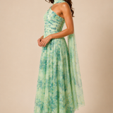 Seraphina One-Shoulder Floral Chiffon Gown