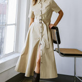 LUCKY ME WOVEN MIDI DRESS