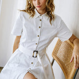 LUCKY ME WOVEN MIDI DRESS
