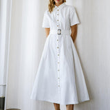 LUCKY ME WOVEN MIDI DRESS