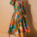 FOCUSED ON PRIORITIES WOVEN MIDI DRESS