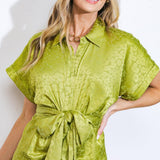 COMING TO MY SENSES WOVEN SATIN MIDI DRESS