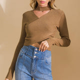 DEVOTION METALLIC SWEATER CROP TOP