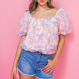 LIFETIME OF LOVE WOVEN TOP