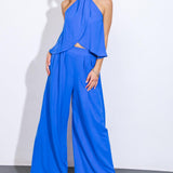 ALWAYS BE AROUND WOVEN TOP AND PANT SET