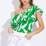 HAPPY TO BE HERE WOVEN TOP