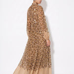 Fauve Atelier Leopard Maxi Dress — back view