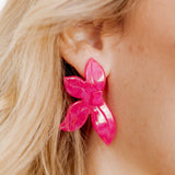 Fern Statement Earrings - Cosmic Pink