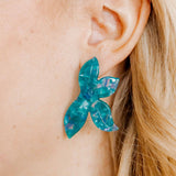 Fern Statement Earrings - Mystic Lagoon