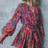 PICKING DAISIES PLUM WOVEN MINI DRESS