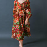 LET IT HAPPEN WOVEN ORGNZA MIDI DRESS