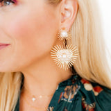 Fiona Statement Earrings - Pearl