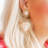 Fiona Statement Earrings - Pearl