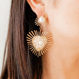 Fiona Statement Earrings - Pearl