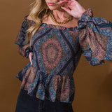 BOHO RAINBOW WOVEN TOP