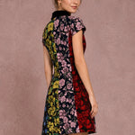 Fleur Galerie floral jacquard mini dress, back view