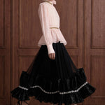 Fleur Royale Organza Peplum Blouse — blush side view