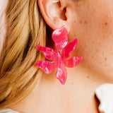 Flora Statement Earrings - Azalea Pink