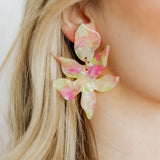 Flora Statement Earrings - Cherry Limeade