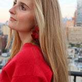 Flora Statement Earrings - Crimson