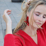 Flora Statement Earrings - Crimson