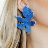 Flora Statement Earrings - Denim