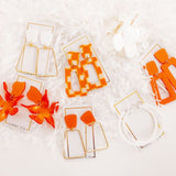 Flora Statement Earrings - Metallic Orange