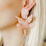 Flora Statement Earrings - Peach Bellini