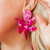 Flora Statement Earrings - Pearlized Pink