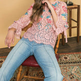 EMBROIDERED LACE TOP