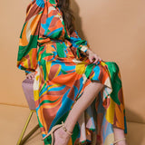 FOCUSED ON PRIORITIES WOVEN MIDI DRESS