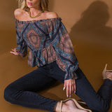 BOHO RAINBOW WOVEN TOP