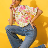 BLISS ME FLORAL WOVEN LACE TOP
