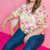 BLISS ME FLORAL WOVEN LACE TOP