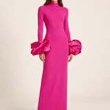 Fuchsia Grand Soir Sculpted Cuff Gown — front view