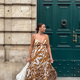 DEW KISS ALMOND WOVEN MAXI DRESS