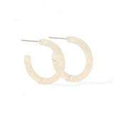 Holly Mini Hoop Earrings - Ivory Pearl