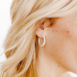 Holly Mini Hoop Earrings - Ivory Pearl