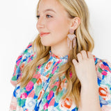 Janelle Statement Earrings - Blush Glitter
