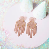 Janelle Statement Earrings - Blush Glitter