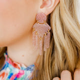 Janelle Statement Earrings - Blush Glitter