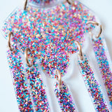 Janelle Statement Earrings - Multi Glitter