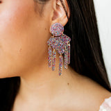 Janelle Statement Earrings - Multi Glitter