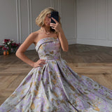 Anastelle Strapless Jacquard Dress