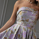 Anastelle Strapless Jacquard Dress