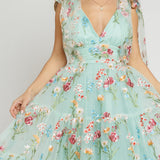 Margaret Floral Midi Dress Green