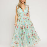 Margaret Floral Midi Dress Green