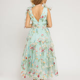 Margaret Floral Midi Dress Green
